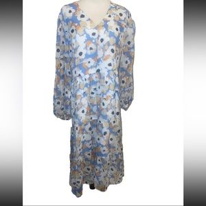 Joie Parisian Paisley Blue Floral Dress L